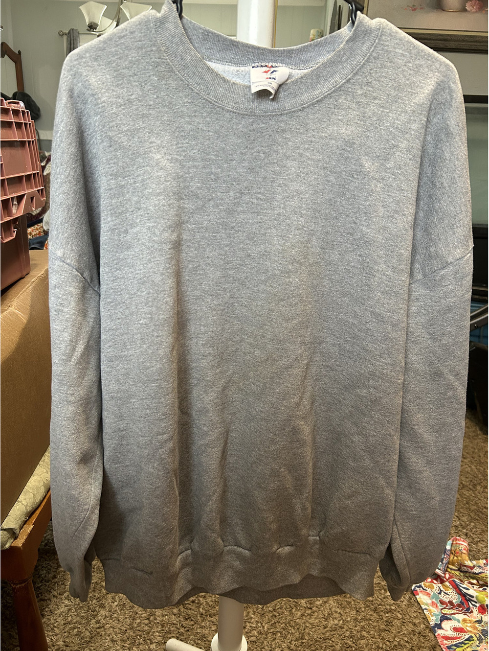 Jerzees 3X Gray Crewneck Sweatshirt 57% Polyester 43% Cotton